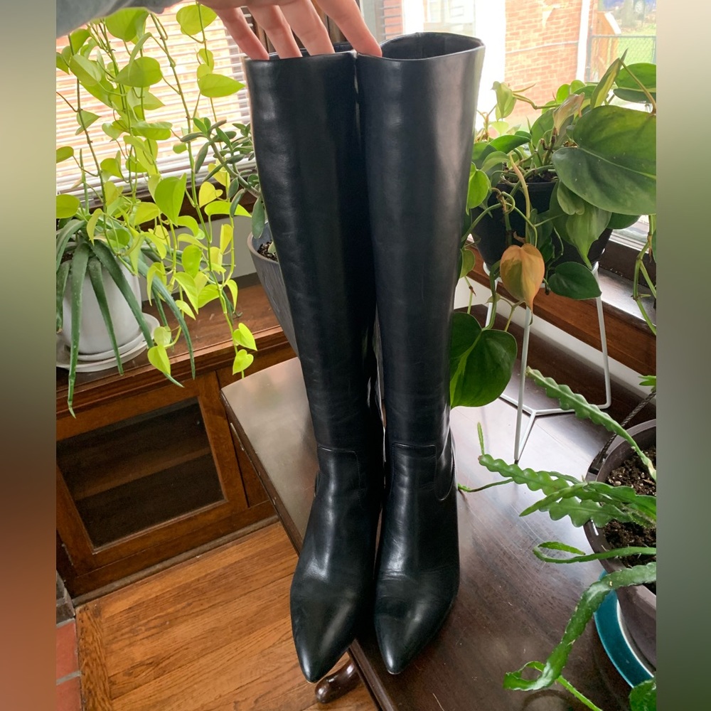Sam Edelman black leather knee high boots